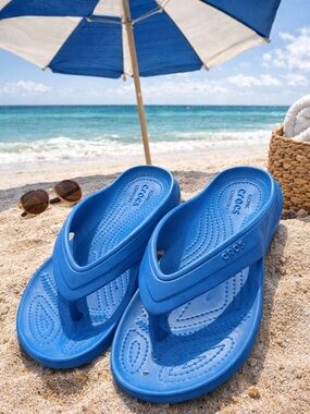 CROCS Bright Blue Slip-On Flip Sandals